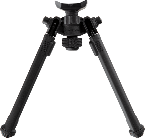 Magpul MAG1075-BLK Bipod  made of Aluminum with Black Finish, Sling Stud Attachment, 6.30-10.30" Vertical Adjustment, & Rubber Feet for AR-Platform