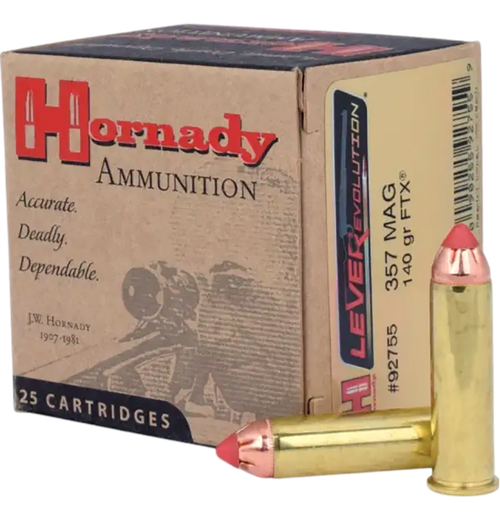 Hornady 92755 LEVERevolution  357Mag 140gr Hornady Flex Tip eXpanding 25 Per Box/10 Case