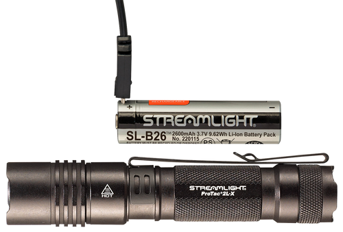 Streamlight 88082 ProTac 2L-X USB Flashlight  Black Anodized  40/500 Lumens   White LED