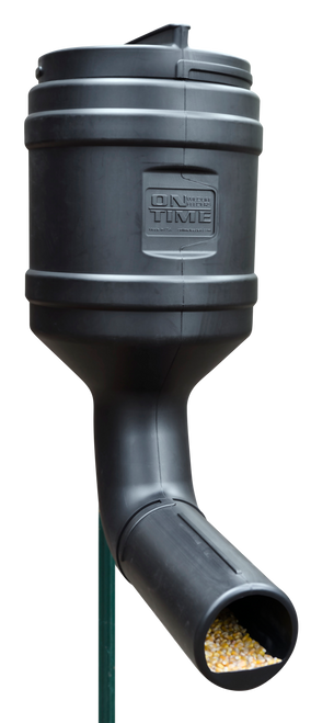 On Time 71800 T-Post Gravity Feeder Black UV Resistant Polyethylene with 80 lbs Capacity, Multi Mounting Options, Includes Mounting Bracket