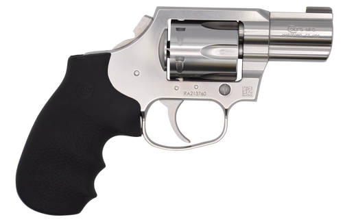 Colt Mfg KCOBRASB2BB King Cobra Carry 357 Mag 6 Shot 2" DAO Brushed Stainless Steel Barrel, Cylinder & Frame, Black Hogue Rubber w/Finger Grooves Grip