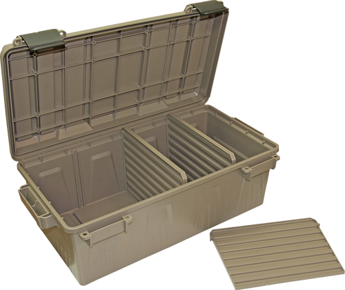 MTM Case-Gard ACDC30 Ammo Crate Divided Utility Box Beige Polypropylene 21" x 11.2" x 7.5" 75 lbs