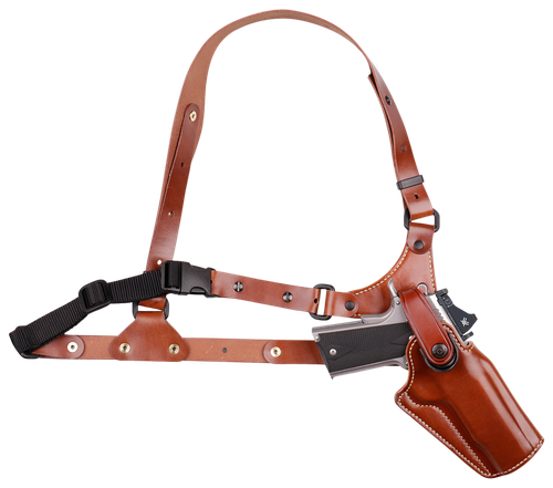 Galco GA880R Great Alaskan Chest Holster Fits Chest Up To 54" Tan Leather Shoulder/Torso Strap Fits Springfield XDM Elite Right Hand
