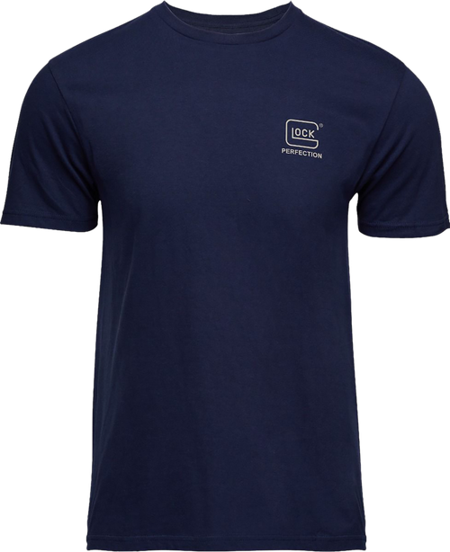 Glock AP96195 Glock Strong Tee  Navy Ringspun Cotton Short Sleeve Large