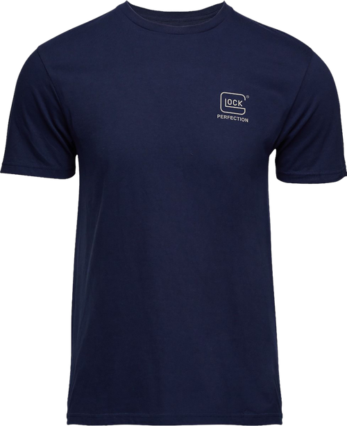 Glock AP96195 Glock Strong Tee  Navy Ringspun Cotton Short Sleeve Large