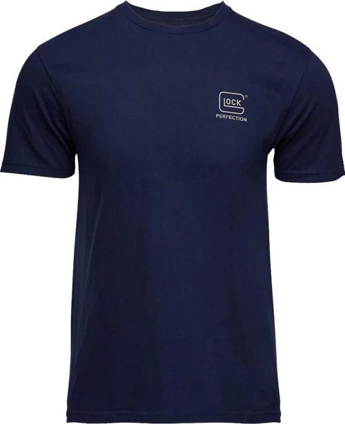 Glock AP96195 Glock Strong Tee  Navy Ringspun Cotton Short Sleeve Large