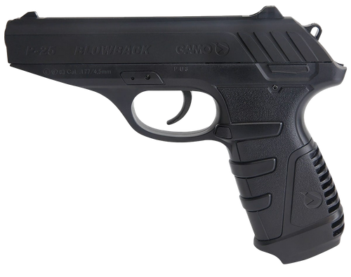 Gamo 611138054 P-25 Blowback Air Pistol CO2 177 16+1 Black Textured Polymer Grips