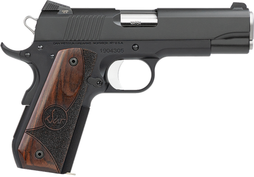 Dan Wesson 01838 Guardian  38 Super 9+1 4.25" Stainless Steel Barrel, Black Duty Serrated Stainless Steel Slide, Black Aluminum Frame w/Beavertail, Wood Grip, Ambidextrous