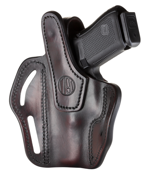 1791 Gunleather BHX3SBRR BHX  OWB Size 03 Signature Brown Leather Belt Slide Compatible w/Glock 17/S&W M&P Shield/Sig P228 Right Hand