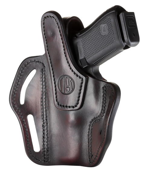 1791 Gunleather BHX3SBRR BHX  OWB Size 03 Signature Brown Leather Belt Slide Compatible w/Glock 17/S&W M&P Shield/Sig P228 Right Hand