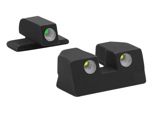 Meprolight USA 101103201 Tru-Dot  Green Tritium White Outline Front Sight-Yellow Tritium White Outline Rear Sight Sig Sauer P-Series P226/P320