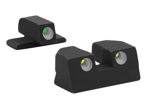 Meprolight USA 101103201 Tru-Dot  Green Tritium White Outline Front Sight-Yellow Tritium White Outline Rear Sight Sig Sauer P-Series P226/P320