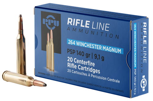 PPU PP264 Standard Rifle  264WinMag 140gr Pointed Soft Point 20 Per Box/10 Case