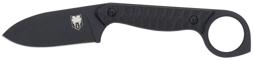 CobraTec Knives CTWLTBLK Wolfteeth  EDC 2.75" Folding Drop Point Plain Black 14C28N Steel Blade, 4.25" Black Textured G10 Scales Handle