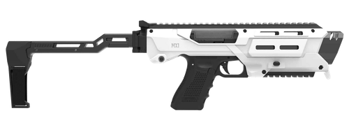 Meta Tactical Llc MX1-PS-WT MX-1 Conversion Kit Compatible w/Glock, White Aluminum Frame w/M-LOK & Picatinny Rail, Black Polymer Folding Stabilizer