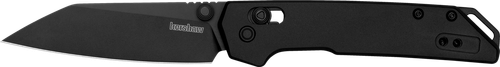 Kershaw 2051RBLK Iridium Mini 3" Folding Reverse Tanto Plain Black Oxide D2 Steel Blade, Black Anodized Aluminum Handle