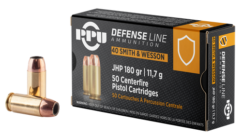 PPU PPD40 Defense  40S&W 180gr Jacketed Hollow Point 50 Per Box/10 Case