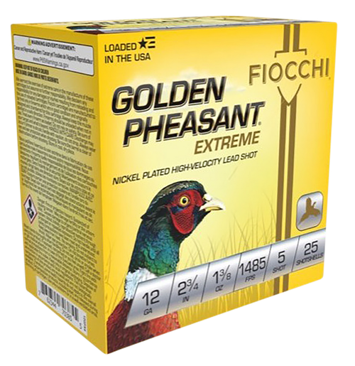 Fiocchi 12GPX5 Golden Pheasant Extrema 12Gauge 2.75" 1 3/8oz 5Shot 25 Per Box/10 Case