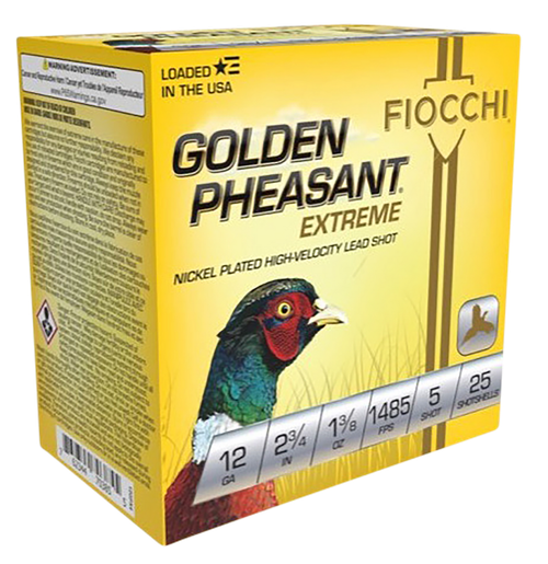 Fiocchi 12GPX5 Golden Pheasant Extrema 12Gauge 2.75" 1 3/8oz 5Shot 25 Per Box/10 Case