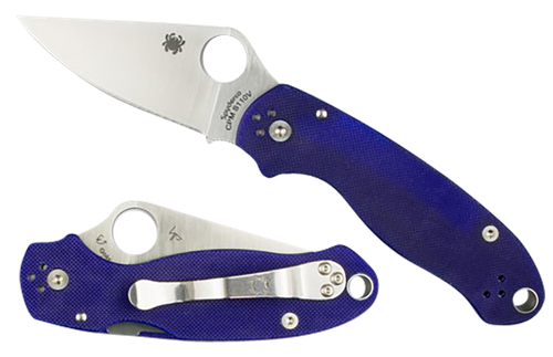 Spyderco C223GPDBL Para 3  2.95" Folding Plain Satin CPM S110V Blade/Dark Blue Textured G10 Handle Includes Pocket Clip