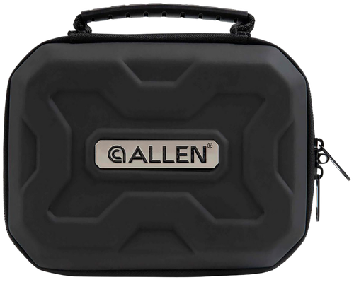 Allen 827 EXO  Handgun Case Black Polymer, Molded Carry Handle, Egg Crate Foam & Lockable Zippers 7" x 5.25"