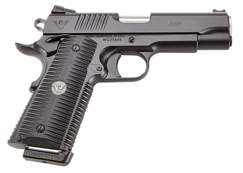 Wilson Combat ACPFS9A ACP Full-Size SAO 9mm Luger 5" 10+1 Black Armor-Tuff Carbon Steel Frame/Slide Black G10 Eagle Claw Grips Ambi Thumb Safety