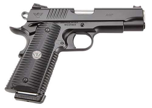 Wilson Combat ACPFS9A ACP Full-Size SAO 9mm Luger 5" 10+1 Black Armor-Tuff Carbon Steel Frame/Slide Black G10 Eagle Claw Grips Ambi Thumb Safety