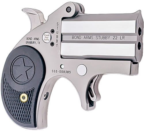 Bond Arms BASTB Stubby  22 LR 2rd Shot 2.20" Matte Stainless Steel Frame Black Textured Polymer Grips