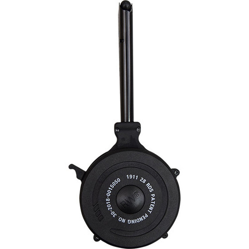 RWB DRUM MAG 1911 45ACP 28RD BLACK POLYMER (20)