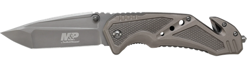 Smith & Wesson Knives SWP11GCP M&P Rescue 3.79" Folding Tanto Plain 7Cr15MoV SS Blade Aluminum Handle Includes Pocket Clip