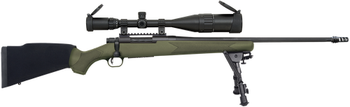 Mossberg 27924 Patriot Night Train 308 Win Caliber with 5+1 Capacity, 22" Threaded/Fluted Barrel, Matte Blued Metal Finish & OD Green Synthetic Stock Right Hand (Full Size) Includes 6-24x50mm Scope