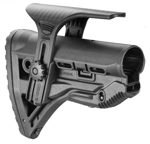 FAB Defense FXGLSHOCKCP GL-Shock CP Buttstock for AR-15/ M16/ M4 w/Adjustable Cheek-Rest & Anti-Rattle Mechanism Black Mil-Spec Reinforced Polymer