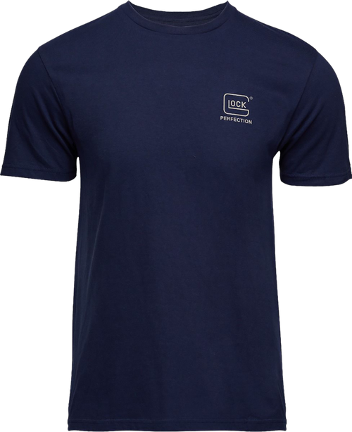 Glock AP96193 Glock Strong Tee  Navy Ringspun Cotton Short Sleeve Small