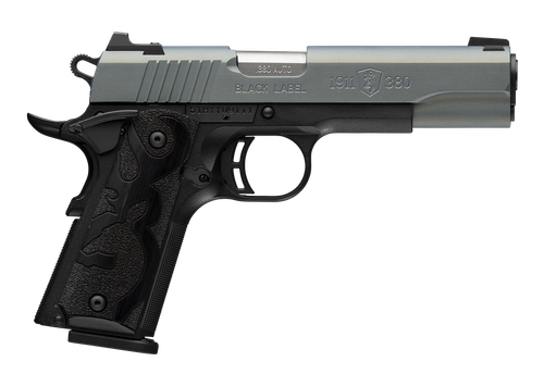 Browning 051992492 1911 Black Label Full Size Frame 380 ACP 8+1 4.25" Matte Stainless Steel Barrel, Northern Lights Cerakote Serrated Steel Slide, Matte Black Polymer Frame, Black Polymer Grip