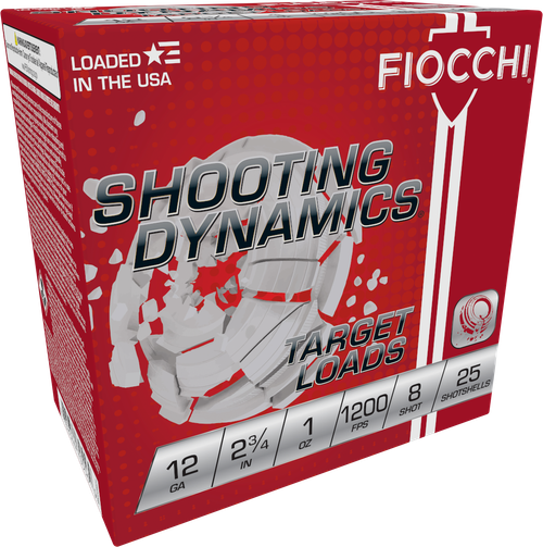 Fiocchi 12SD1H8 Shooting Dynamics Target 12Gauge 2.75" 1oz 8Shot 25 Per Box/10 Case