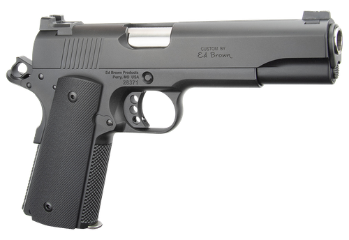 Ed Brown SF18G4 Special Forces Gen4 45 ACP 7+1 5" Stainless Steel Barrel, Stealth Gray Serrated Carbon Steel Slide, Stealth Gray Stainless Steel Frame w/Beavertail, Black VZ Grip, Right Hand