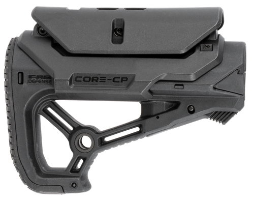 FAB Defense FXGLCORESCP GL-Core S CP CQB Optimized Combat Buttstock w/Adjustable Cheek-Rest for AR-15/ M4 Black Fiberglass Reinforced Polymer