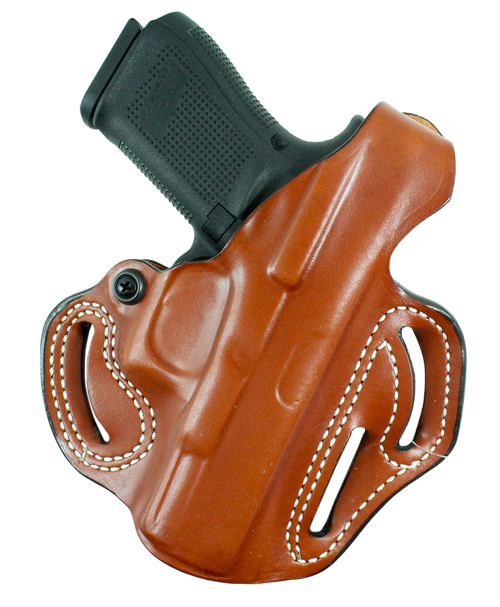 DeSantis Gunhide 001TA1LZ0 Thumb Break Scabbard OWB Tan Leather Belt Slide Fits Glock 19 Fits Glock 32 Fits Glock 45 Fits Glock 19X Right Hand