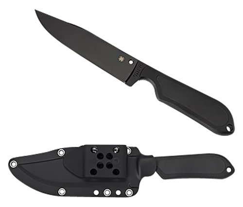 Spyderco FB04PBB Street Bowie  5.05" Fixed Clip Point Plain Black DLC VG-10 SS Blade/Black Textured FRN Handle Includes Sheath w/G-Clip