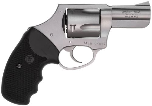 Charter Arms 74421 Bulldog  Large 44 Special, 5 Shot 2.50" Matte Stainless Steel Barrel, Cylinder & Frame w/Black Finger Grooved Rubber Grip