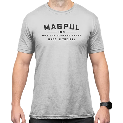 Magpul MAG1112-041-2XL Go Bang Parts  Stone Gray Heather Cotton/Polyester Short Sleeve 2XL