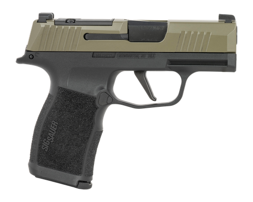 Sig Sauer 365X9GXR3P P365X  Micro-Compact 9mm Luger 12+1 3.10" Black Moss Green Stainless Steel Optic Ready/Serrated Slide, Black Stainless Steel Frame w/Accessory Rail, Textured Grip, RMSc Footprint
