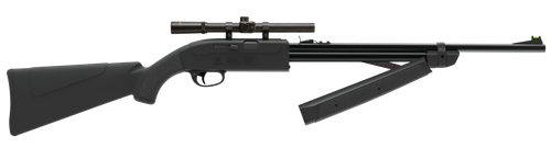 Crosman CLGY1000KT Legacy 1000 Air Rifle Pump 177 Black Rifled Steel Barrel, Black Receiver, Black Fixed All Weather Stock, Crossbolt Safety, Includes 4x15mm Scope