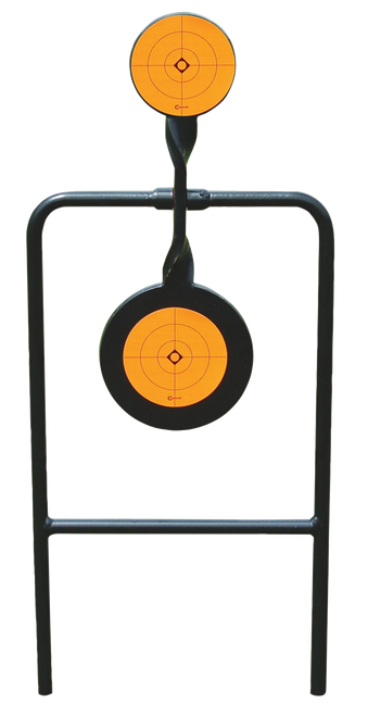 Caldwell 133565 Plink n Swing Double Spin Target Handgun Steel Black/Orange Impact Enhancement Motion 4.25"