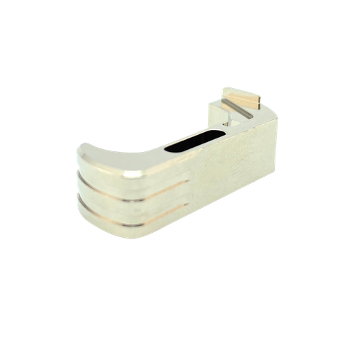 Cross Armory CRG5MCSV Mag Catch  Extended Compatible w/Glock Gen4-5 Silver Anodized Aluminum