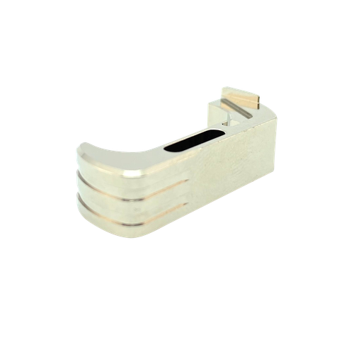 Cross Armory CRG5MCSV Mag Catch  Extended Compatible w/Glock Gen4-5 Silver Anodized Aluminum