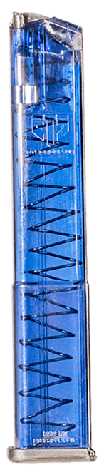 ETS Group GLK18G2BLU Pistol Mags  31rd Extended w/Gen2 Floor Plate 9mm Luger Compatible w/ Glock 17/18/19/19X/26/34/45 Clear Blue Polymer
