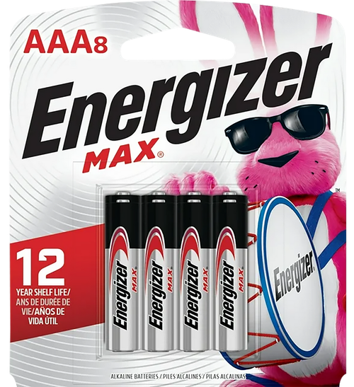 Energizer E92MP8 AAA Max Black/Silver 1.5V Alkaline Qty (8) Single Pack