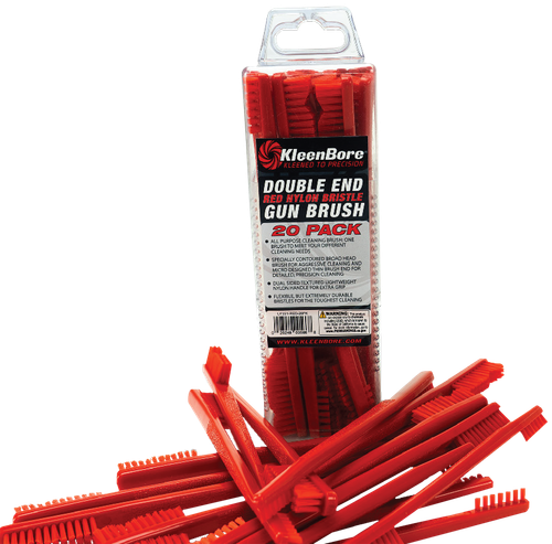 KleenBore UT221RED20PK Double End Brush Utility Brush Red Nylon 20 Pack