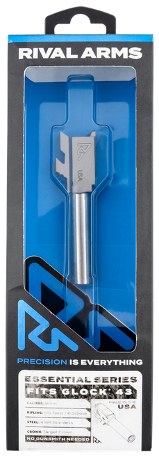 Rival Arms RARA22G301D Essential V2 Match Grade 9mm Luger 3.41" Stainless Steel, Fits Glock 43/43X